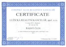 Certifikát EKRK